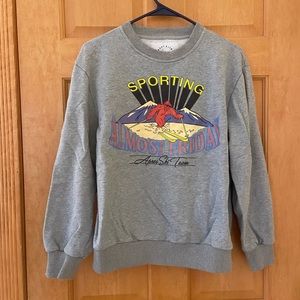 Almost Friday Apres Ski Team Crewneck Grey Sweatshirt - XS/Small